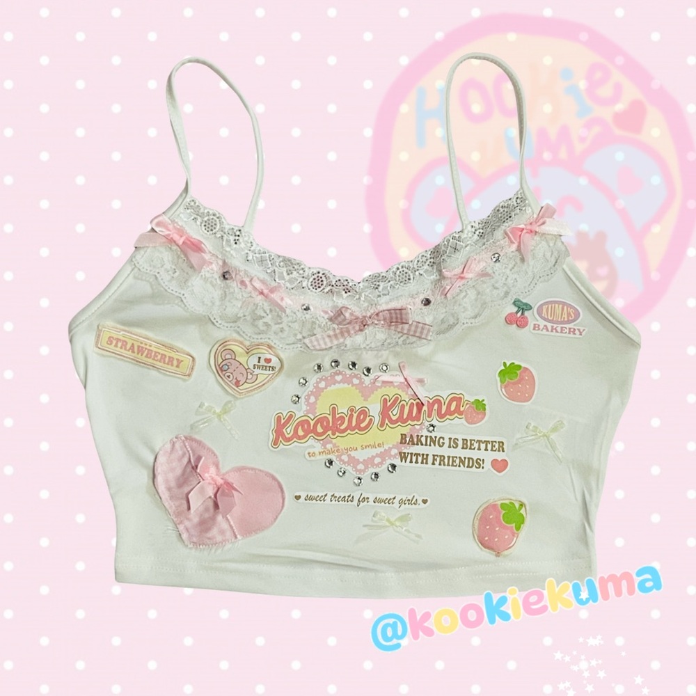 COPY - Kookie Kuma Lace Heart Tank Top